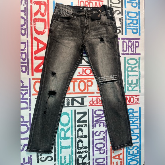 Sz 34 acid wash jeans ripped - Picture 1 of 6